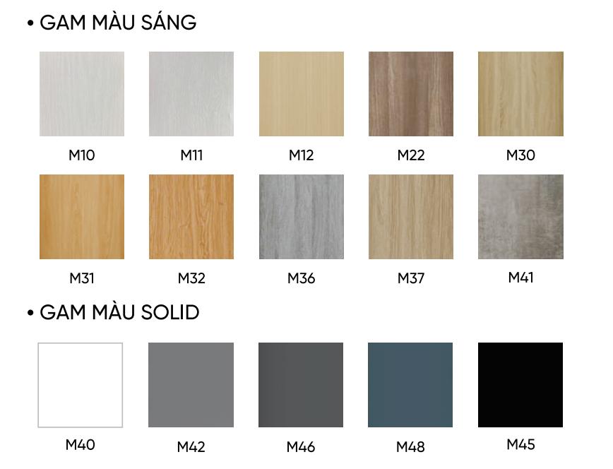 bảng màu cửa nhựa composite