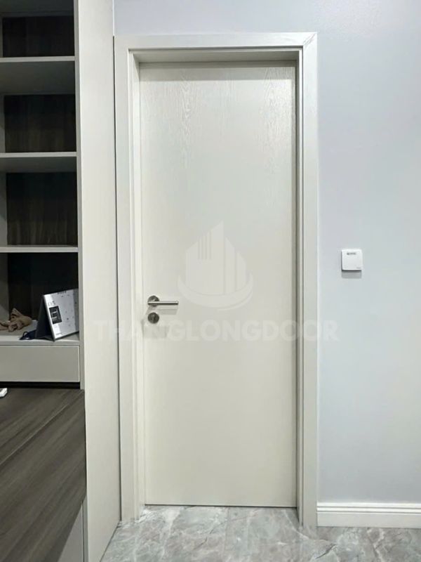 cửa nhựa composite màu trắng trơn phẳng